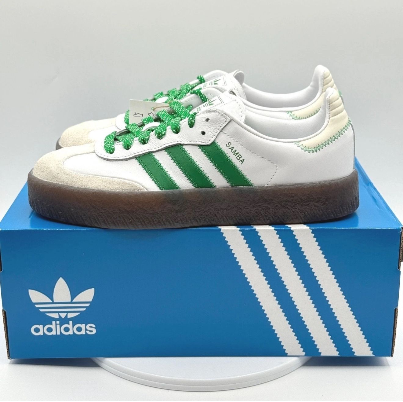 New Adidas Sambae Cloudwhite / Green Off-White Sz 7.5