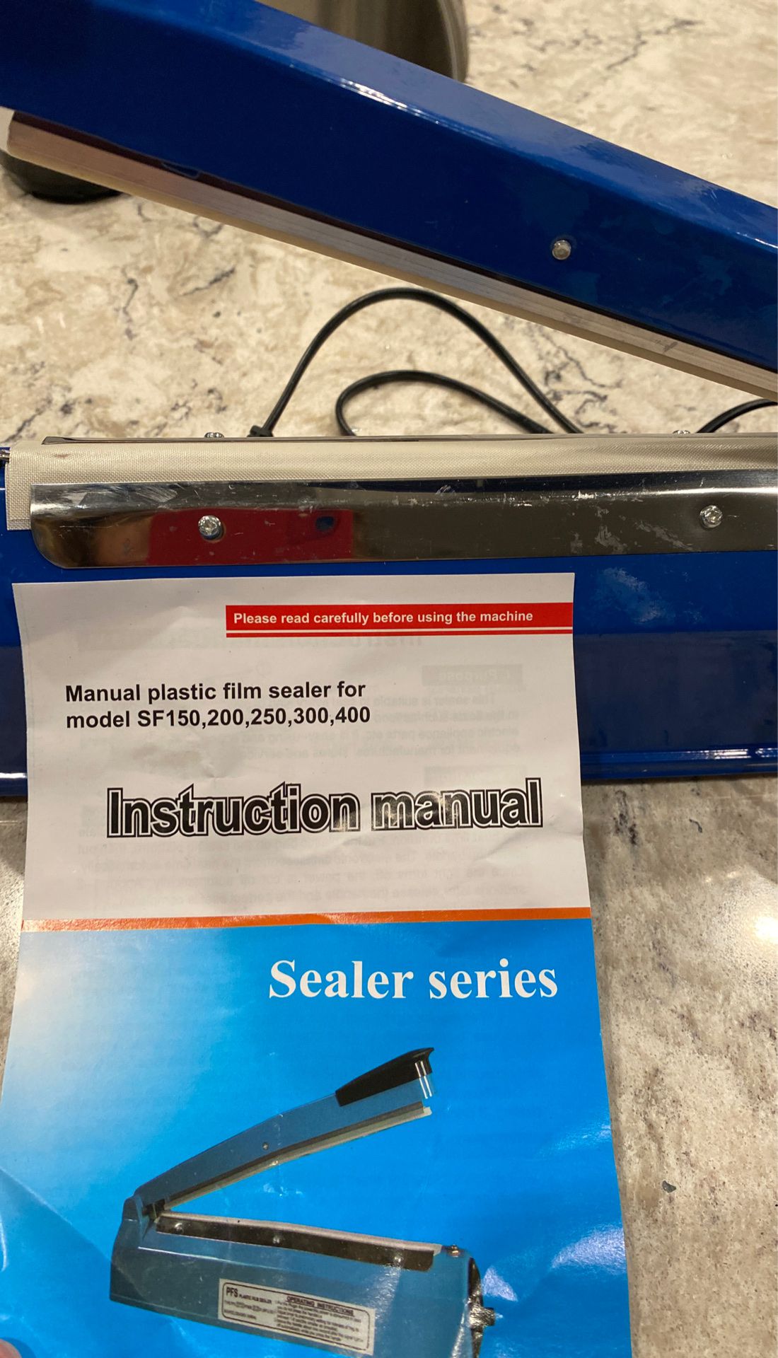 Manual plastic film sealer