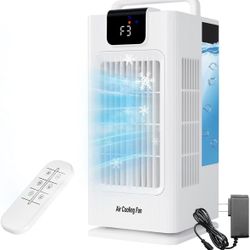 Portable Air Cooling Fan 14" Evaporative Air Conditioner with 4 Speeds