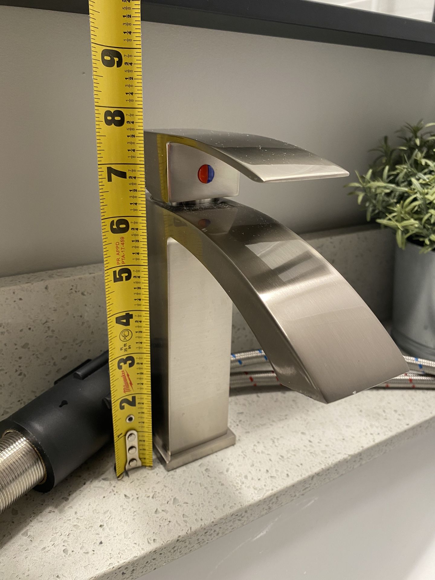 Two - Brushed Nickel Waterfall Faucets