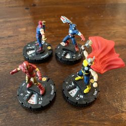 Marvel Avengers Mini Figures! Iron Man, Captain America, Thor, Hawkeye Tabletop Miniature Heroclix Figurines! 