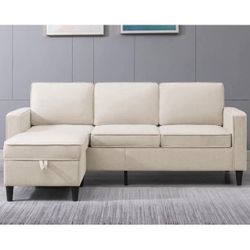 New -Sectional Couch for Living Room, 78inch L Shaped Sectional Sofa with Storage Ottoman and Side Pocket, Living Room Furniture Set