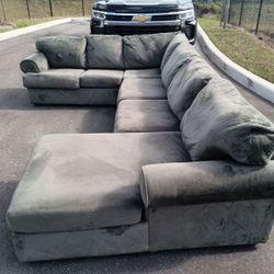 Grey U Shaped Sectional Sofa 