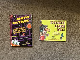 2 BOOKS That Teach Math Games Using DOUBLE or 30-SIDED DICE, Like New