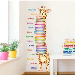 24.4 inch x 57 inch Giraffe Books Cute Animal Cartoon Version Growth Chart