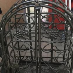Vintage Steel Wine Rack 