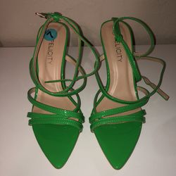 Green Strappy Heels