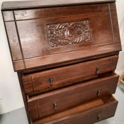 Antique solid wood drop down Secretary Desk -  $175