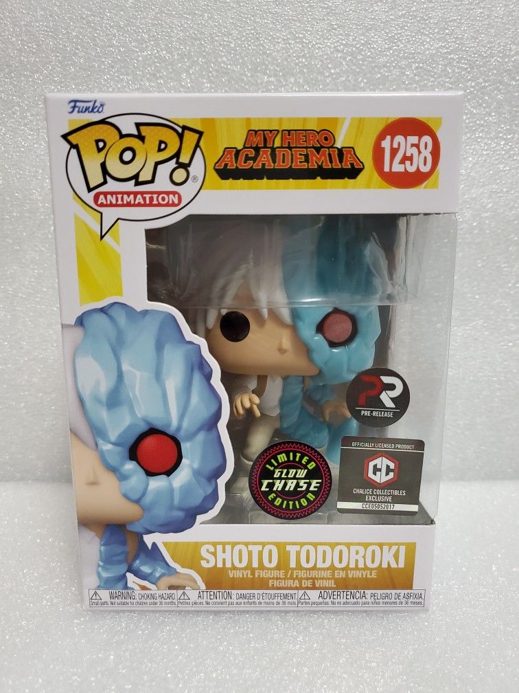 Funko Pop Shoto Todoroki #1258, My Hero Academia, Chase, Chalice Exclusive, Pre-Release Sticker, GITD