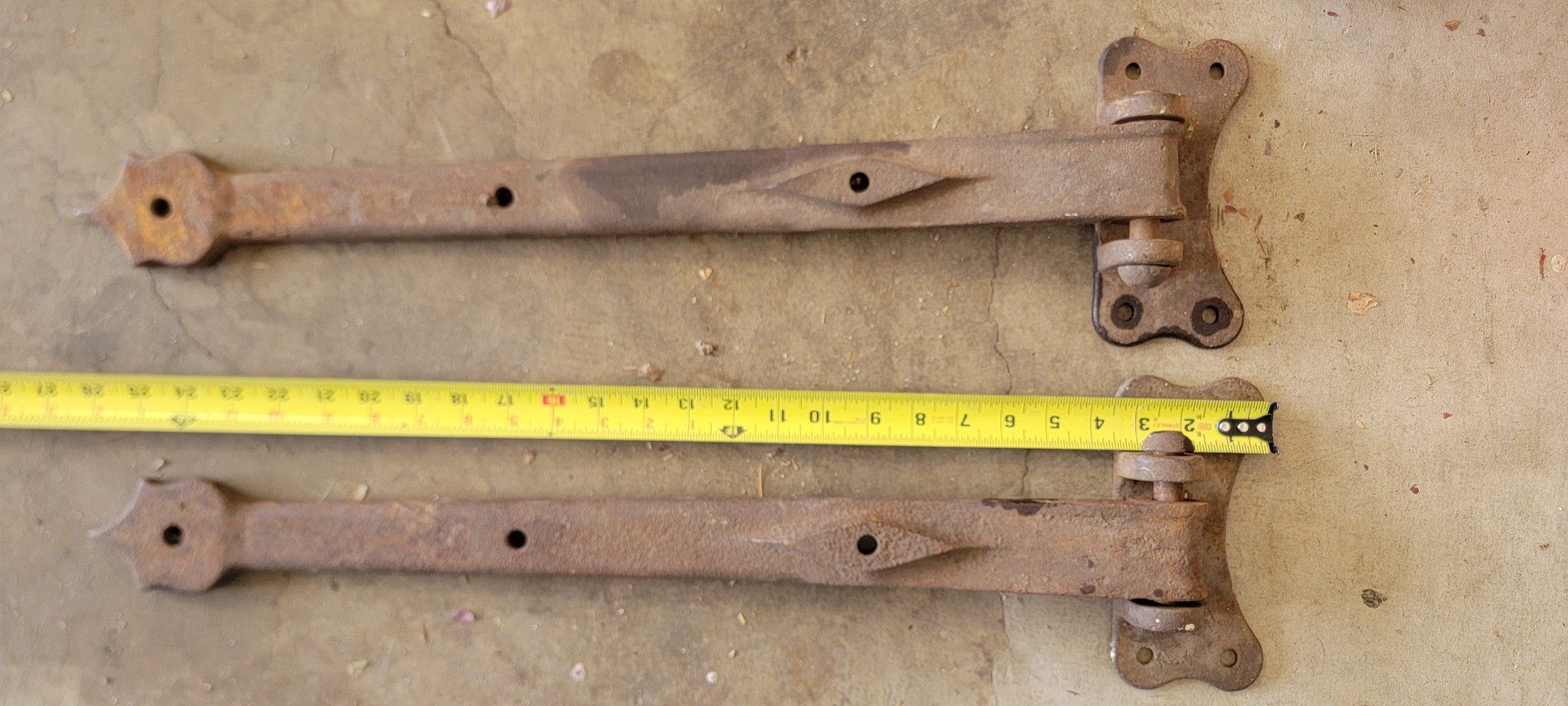 $ 100 Very old hinges. Antique gate hinges.
