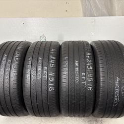 Set 4 Tires 245 45 18 Goodyear Eagle Sport Run Flat No Repairs 