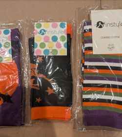 3 Halloween socks different patterns