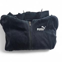 Y2K Puma Black Velour Zip Up Hoodie 