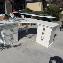 White Office Desk With File Drawers/ PU ONLY PERRYVILLE AND BETHANY home 