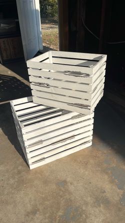 Distressed wooden crates