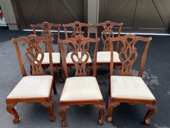 8-piece Chippendale-style dining chairs - Stanley furniture, Solid Wood