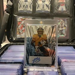 2024 Leaf Metal - Autographs Luther Burden #BA-LB1 Fire Mojo /6 (AU, RC)aluminum Chicago Bears