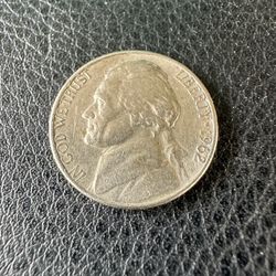 1962 No mint mark nickel