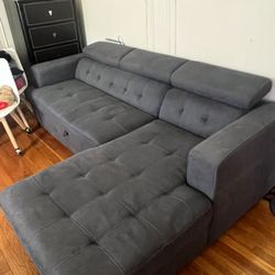 Sectional Sofa with Chaise - Convertible to Bed 