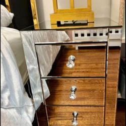 3 drawer nightstand chest cabinet bedside table