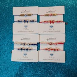 Red And Blue Spiritual Bracelets $3