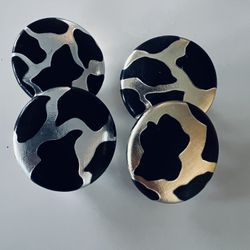 Retro Clip On Earrings - Black And Gold / Black And Silver