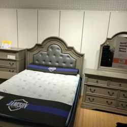 Frisco Bedroom Set Includes Bed Dresser Mirror And Nightstand 