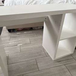 IKEA Kallax White Desk With Cube Storage