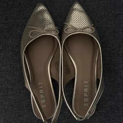 Esprit metallic slingback flats