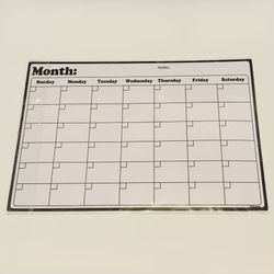 Magnetic Fridge Calendar 11.8” x 16.9” Dry Erase Whiteboard Planner Only OPEN BOX