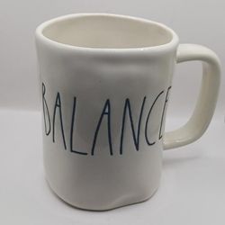 Rae Dunn ArtisanCollection by Magenta "Balance" Mug white, black letters
