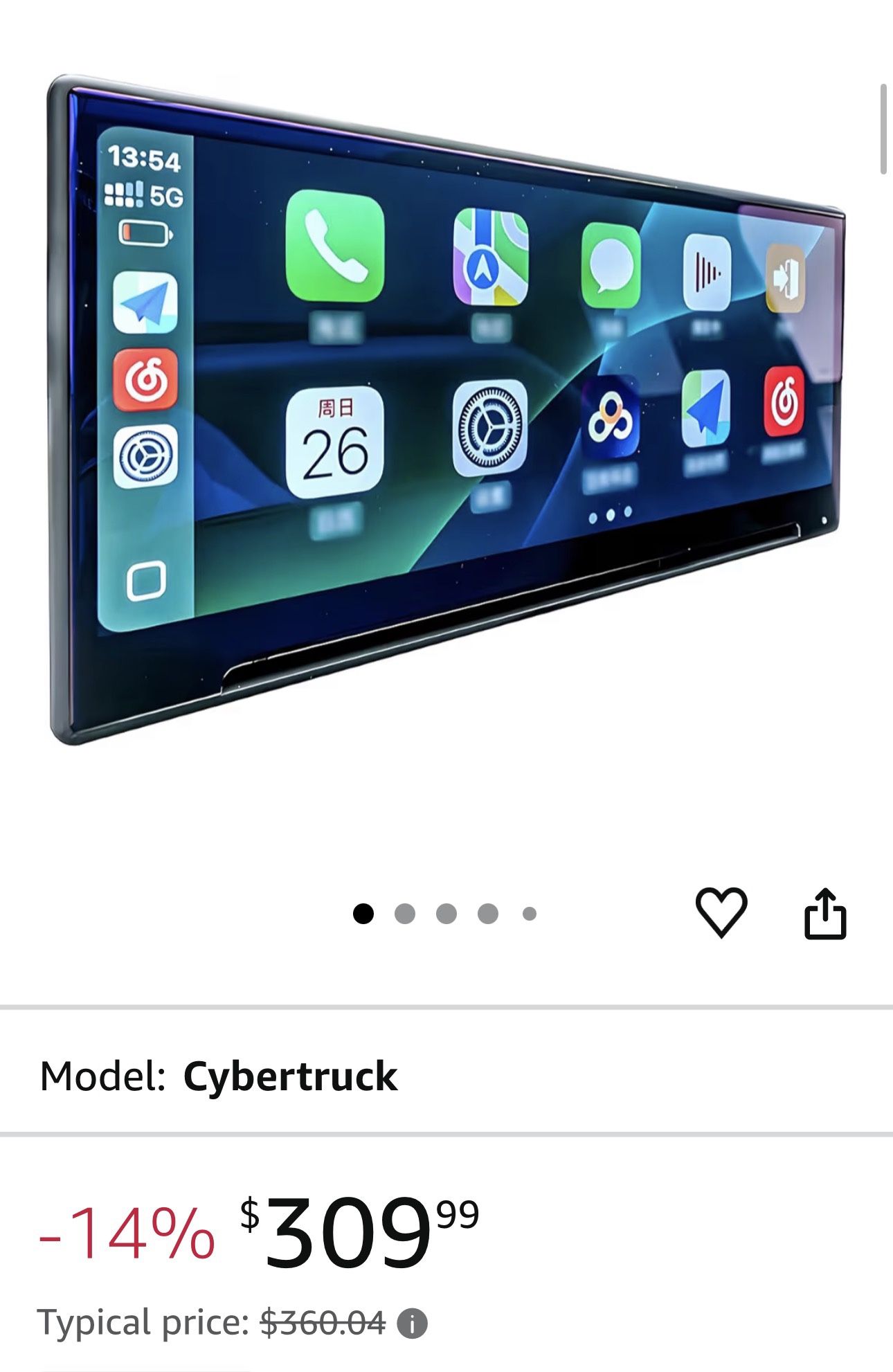 Tesla Cybertruck Touchscreen Dashboard Multiplayer 