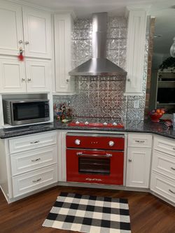 Tin backsplash