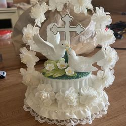 Ceramic Wedding Cake Ornamento 