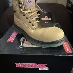 Women Work Boots Size 8 1/2 Steel Toe 