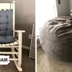 Rocking Chair & Large Bean Bag Chair