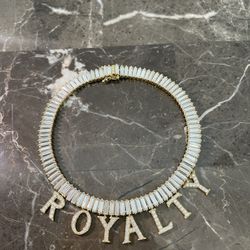 14kt Gold,  9.5” Royalty Anklet,  D VVS Moissanite Diamonds  