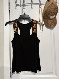 Black Racerback Tank Top with hat