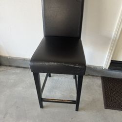 4 Black Bar Stools 