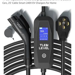 Level 2 EV Charger - Portable 40 Amp 9.6kW EV Charger, NEMA 14-50 Plug Electric Vehicle Charging Stations for J1772 Electric Cars, 25' Cable Smart 240