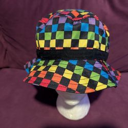 Rainbow Checkered Bucket Hat🌈