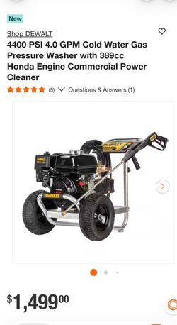 Shop DEWALT 4400 PSI 4.0 GPM Cold Water Gas Pressure Washer with 389cc Honda Engine