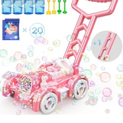 2024 New Models Bubble Lawn Mower Toddler Toys - Bubble Machine Summer Outdoor Toys, Automatic Bubble Mover Push Toy for Age 3+ Year Old Preschool Bab