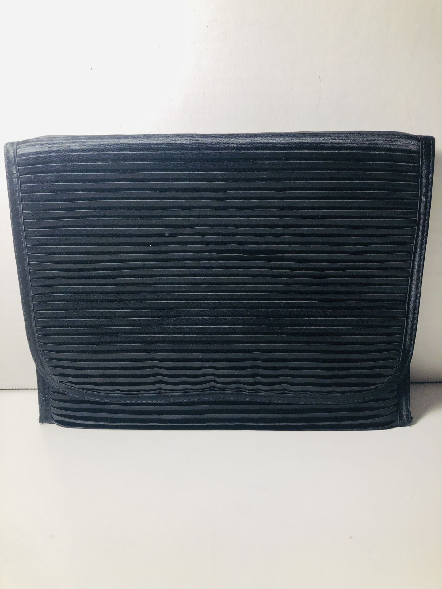Black Pleated Satin Makeup Bag