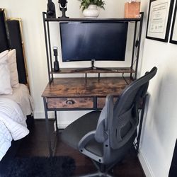 Small office desk and chair