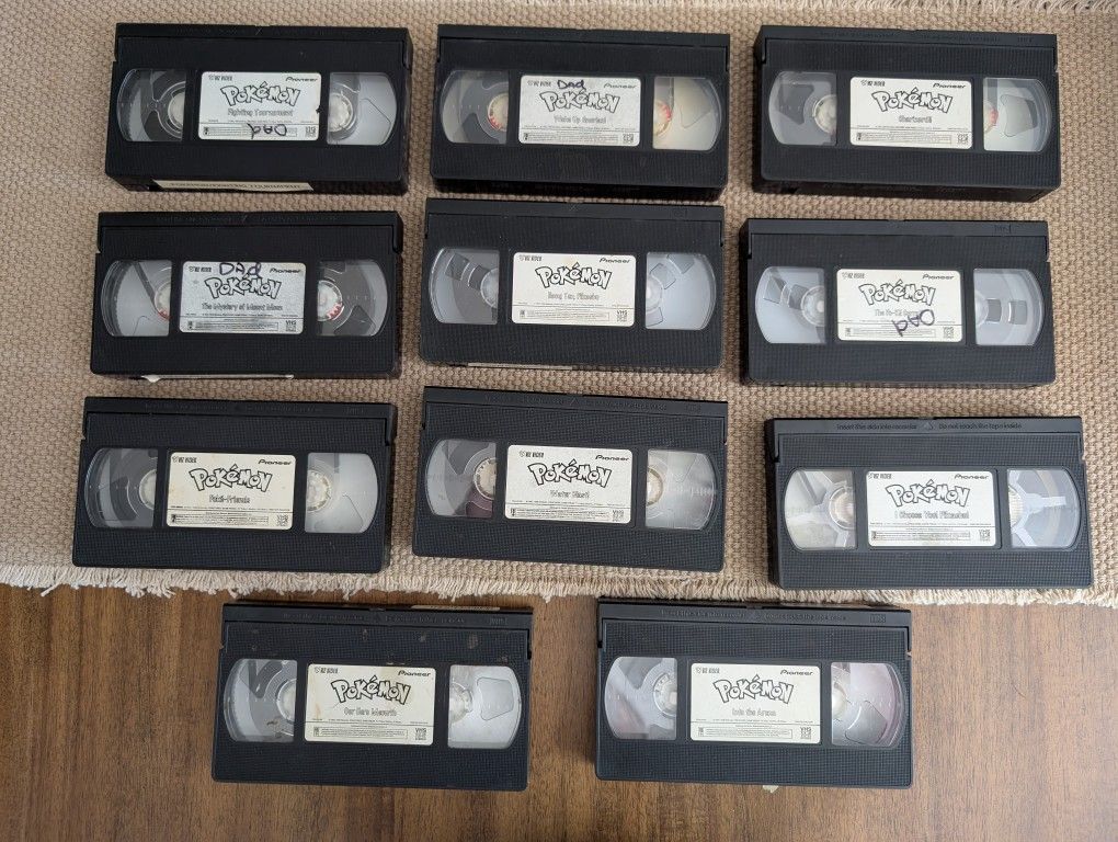 Lot Of 11 Pokemon VHS; Pikachu, Waterblast, Snorlax, Tournament