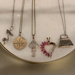 5 Sterling Silver Necklaces / Pendants