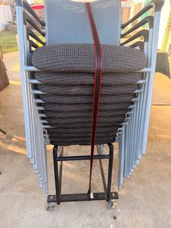 Stackable  Chairs with Rolling Cart