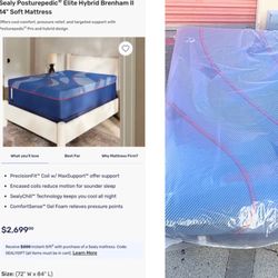 SOFT | California KING SIZE Sealy Posturepedic® Elite Hybrid High Point II 14" Mattress ❗️Please Click To View Description