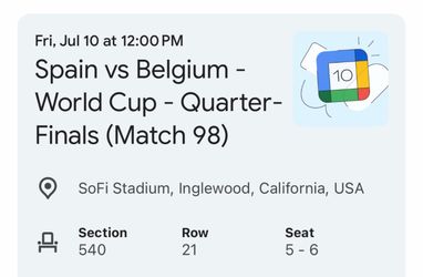 World Cup Quarter finals Spain vs Belgium